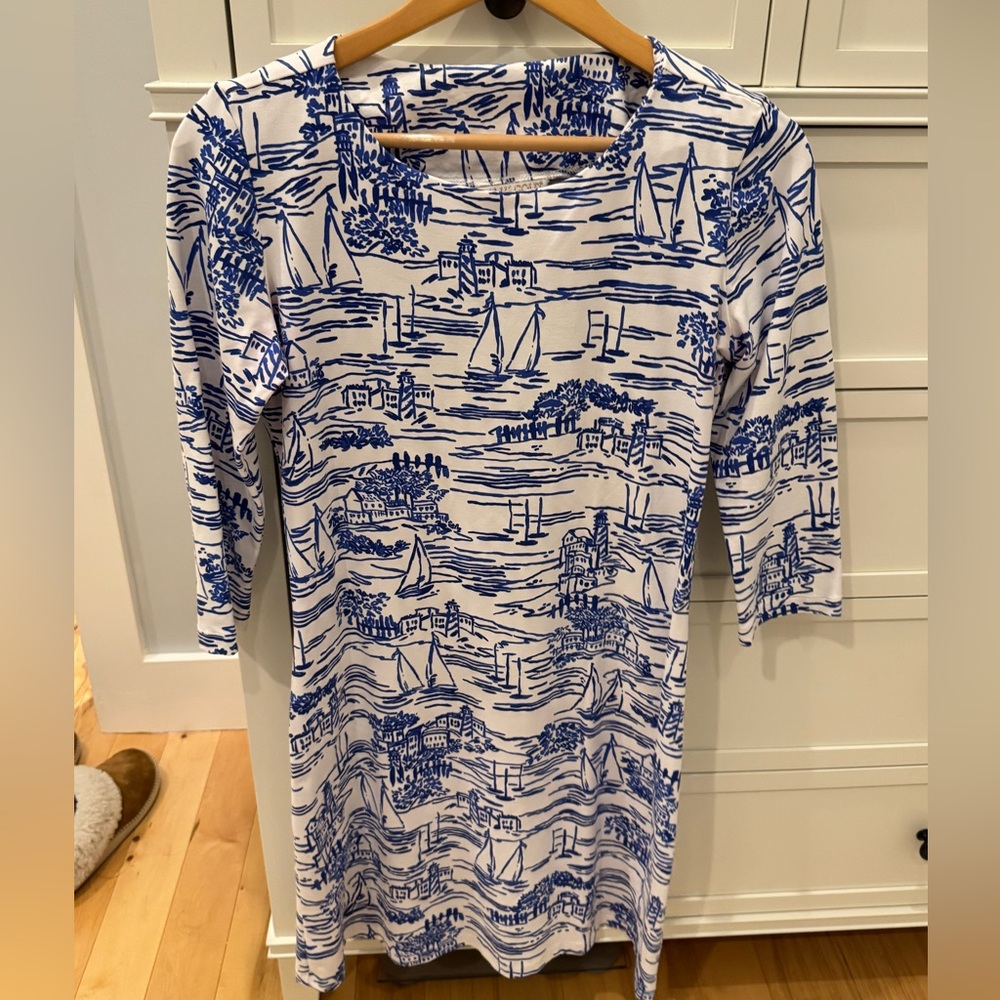 Mahi Gold Set Sail in Sailor Blue Bimini Dress Small